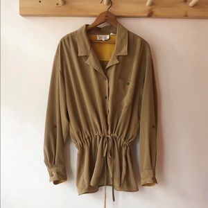 Beautiful tan silk vintage jacket